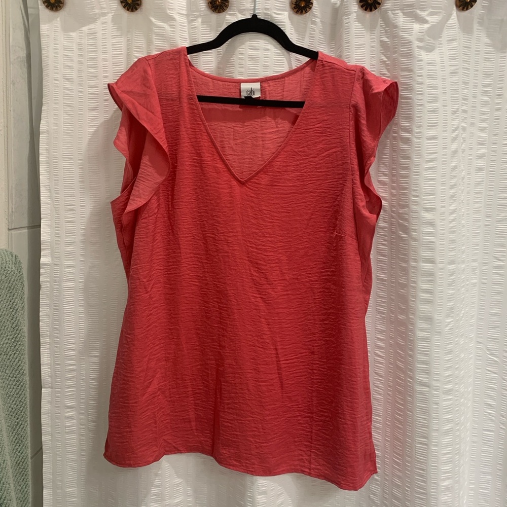 CAbi Coral V-Neck Blouse